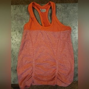 Athleta Fast Track Tank Top Medium Ruched Racerback Athletic Yoga Shirt